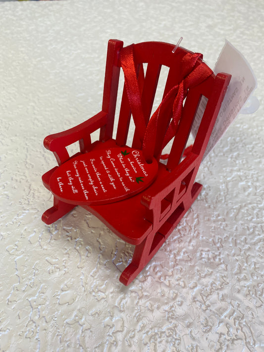 WOODEN CHAIR CHRISTMAS IN HEAVEN ORN