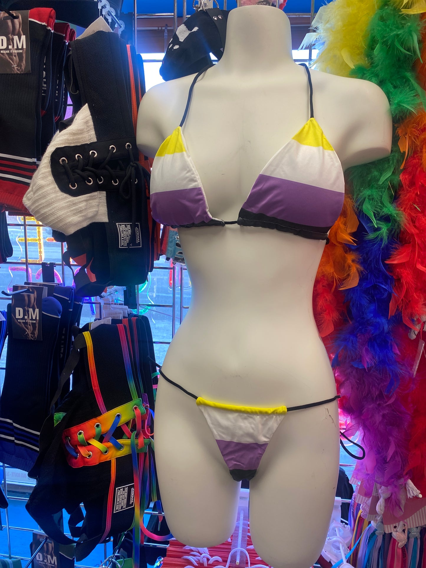 NON BINARY PRIDE WOMENS BATHING SUIT