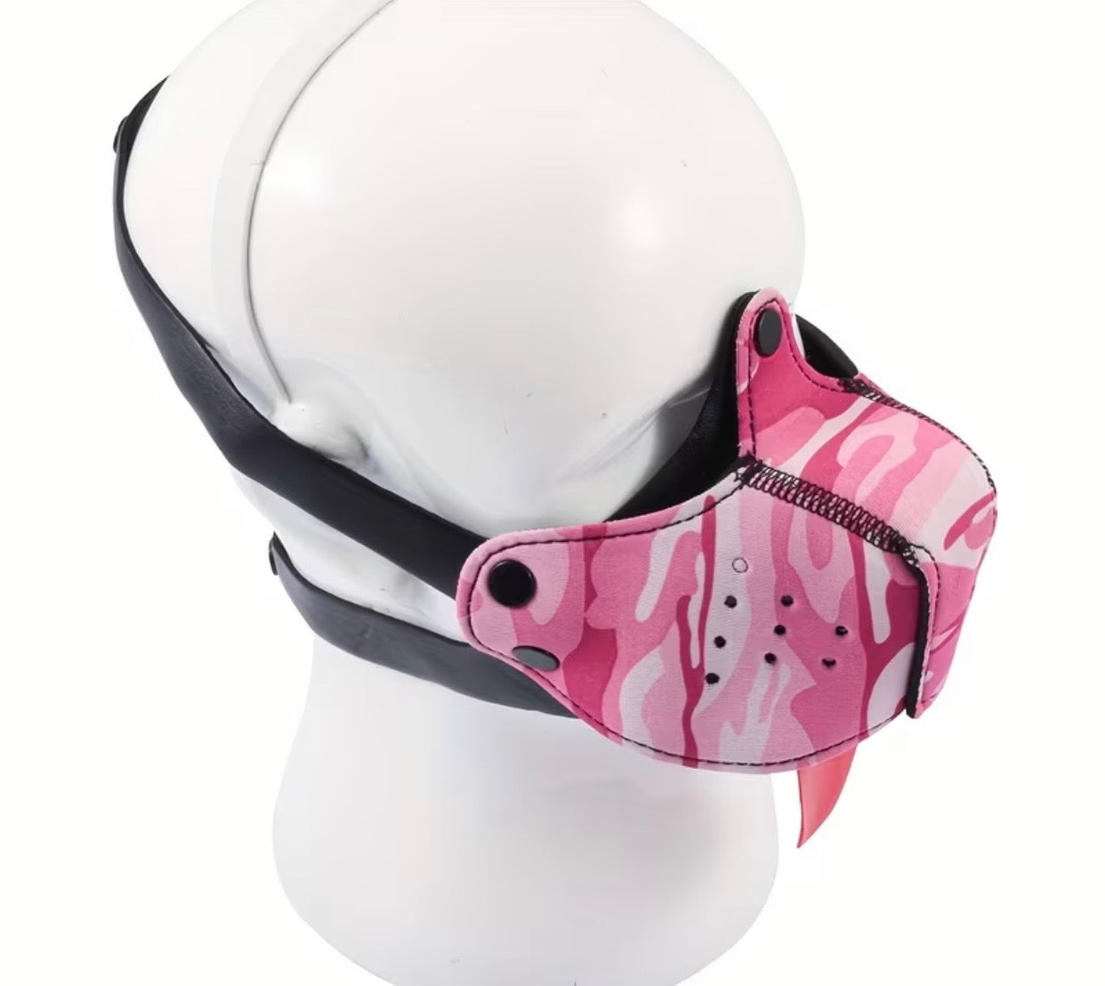PINK CAMO DOG HEAD MASK