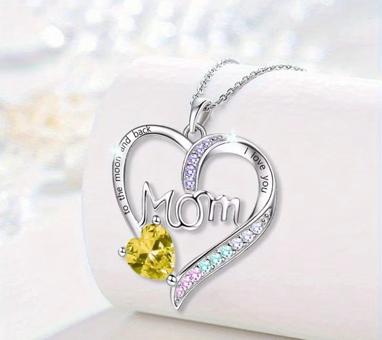 MOM HEART NECKLACE YELLOW HEART