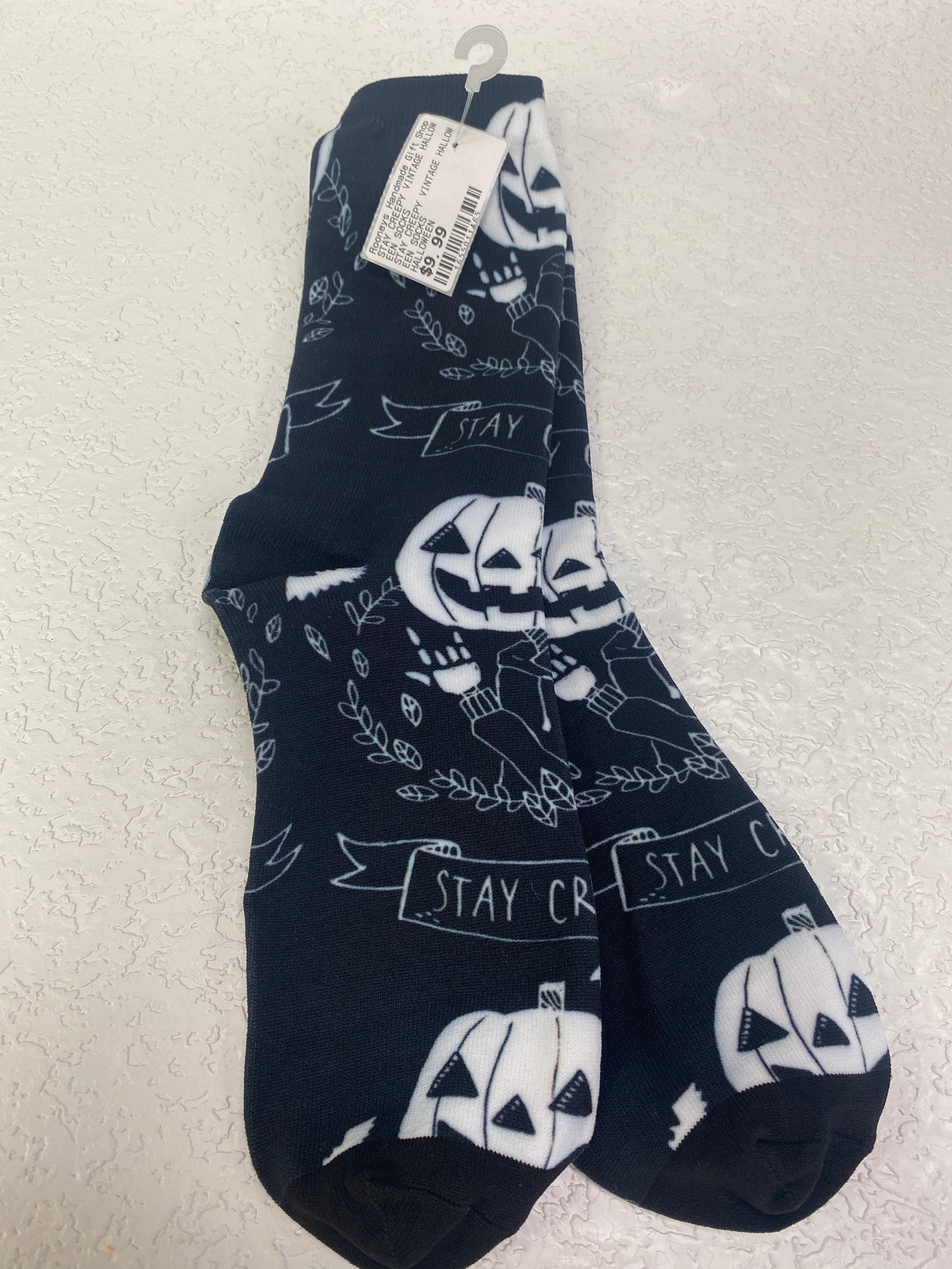 STAY CREEPY VINTAGE HALLOWEEN SOCKS