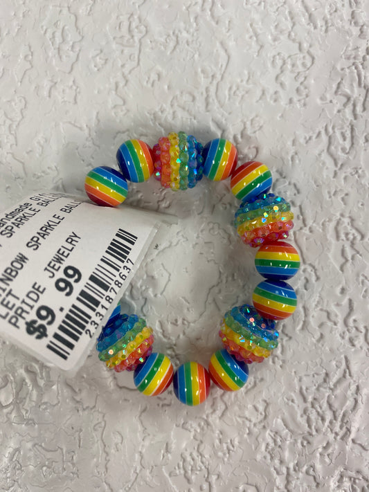 RAINBOW SPARKLE BALLS BRACLET