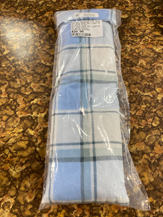 Hot cold pack rectangular light blue white plaid
