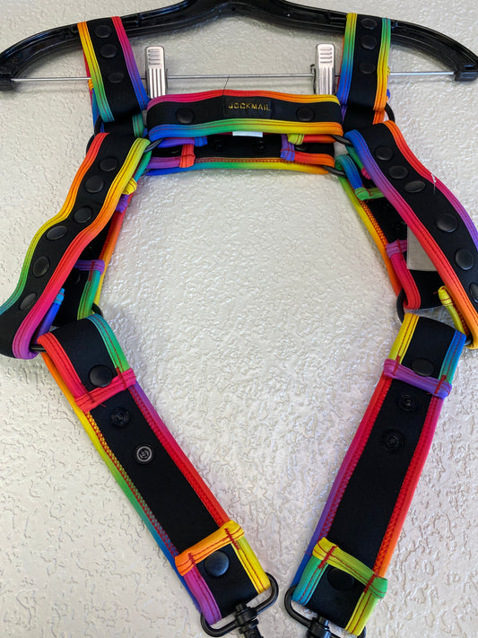 JOCKMAIL BODY CHEST HARNESS RAINBOW TRIM