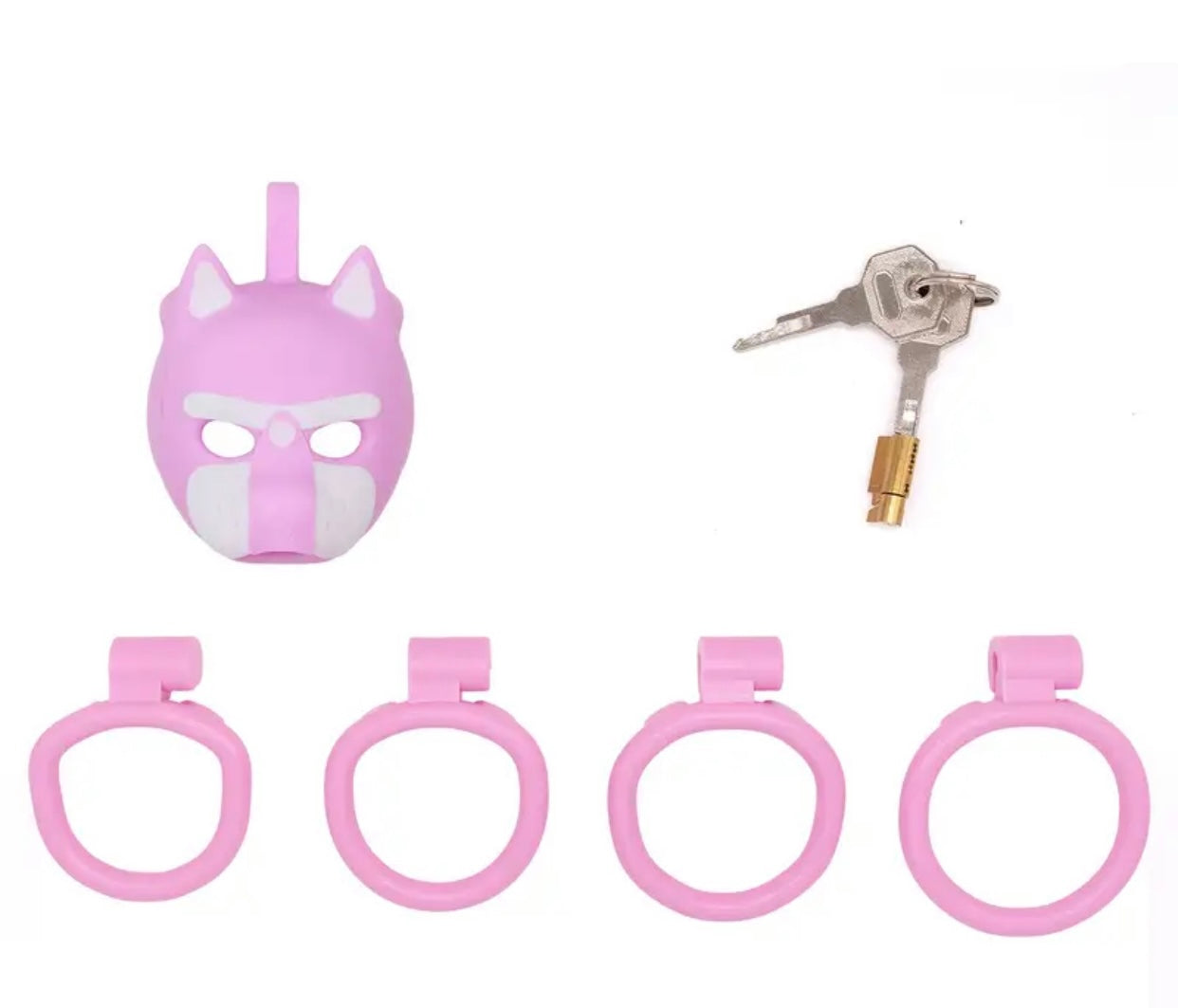 PINK WHITE PUP PLASTIC COCK LOCK
