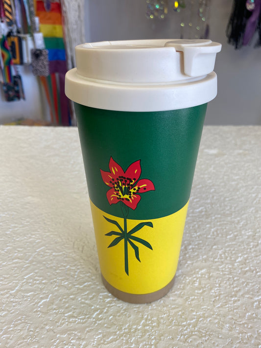 18OZ SASK FLAG STAINLESS STEEL MUG