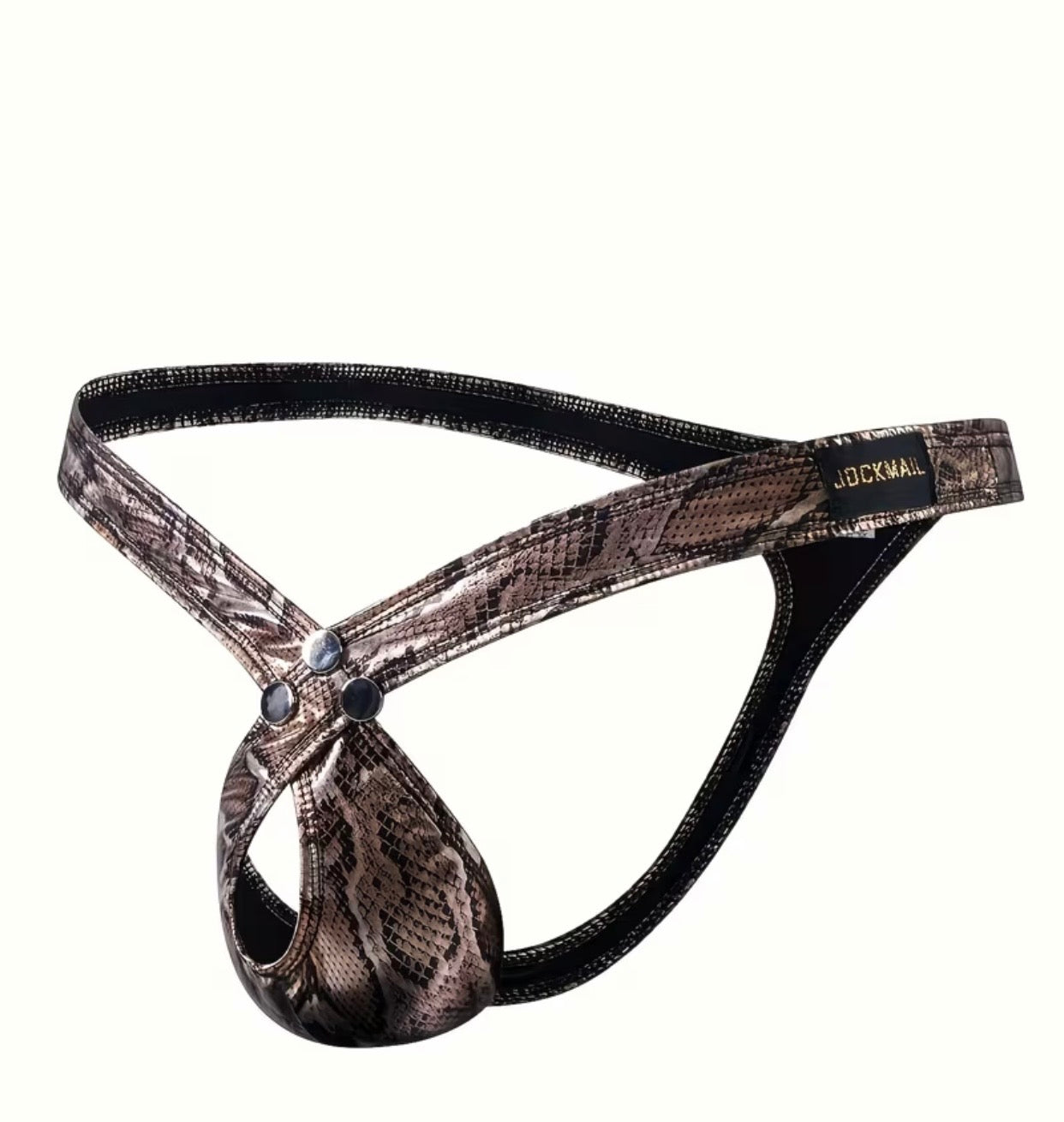 SEXY SNAKE PATTERN GOLDEN MENS THONG UNDERWEAR