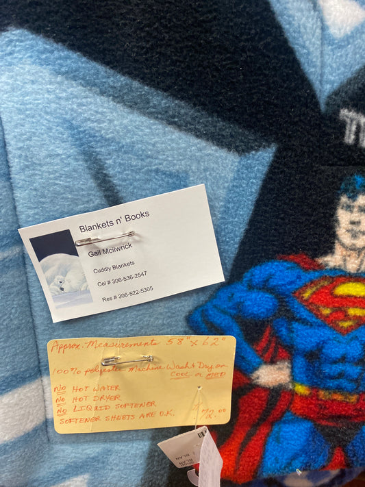 SUPERMAN BLACK FLEECE BLANKET