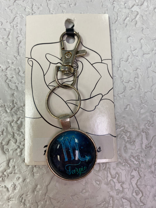 BLUE SCORPIO SILVER KEYCHAIN