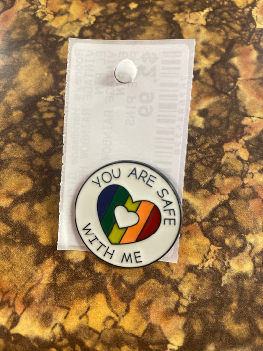 VINTAGE RAINBOW HEART ENAMEL PIN
