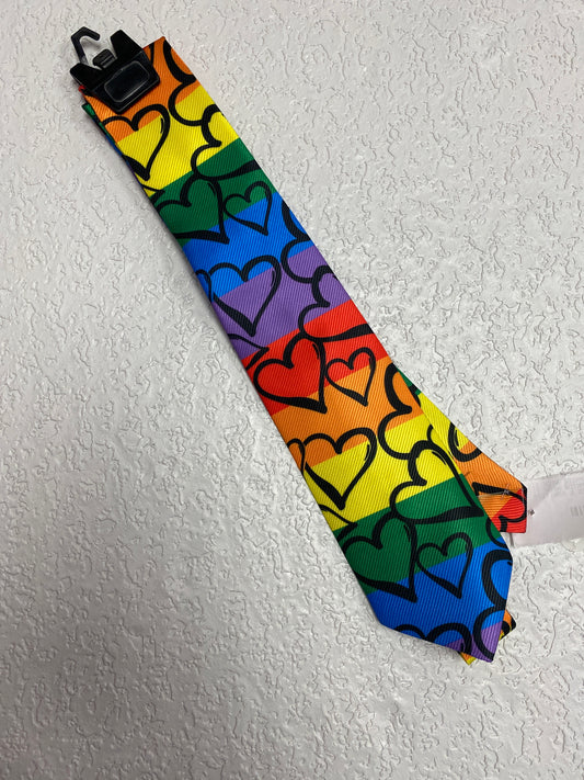 RAINBOW HEART PRIDE NECK TIE