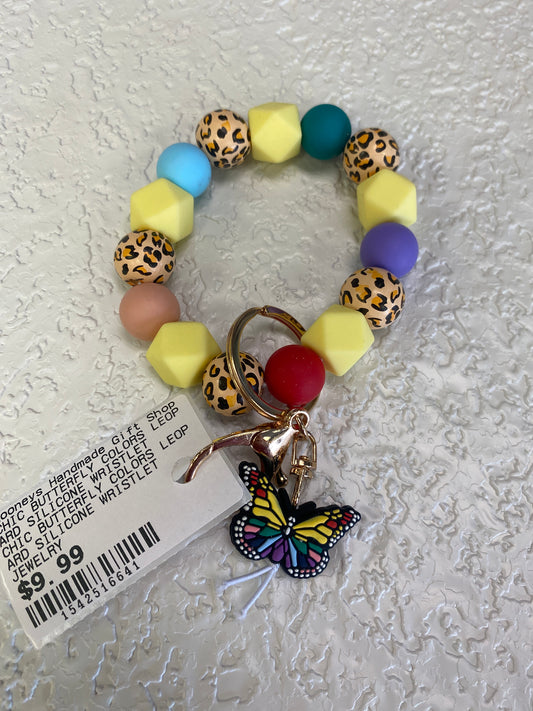 CHIC BUTTERFLY COLORS LEOPARD SILICONE WRISTLET