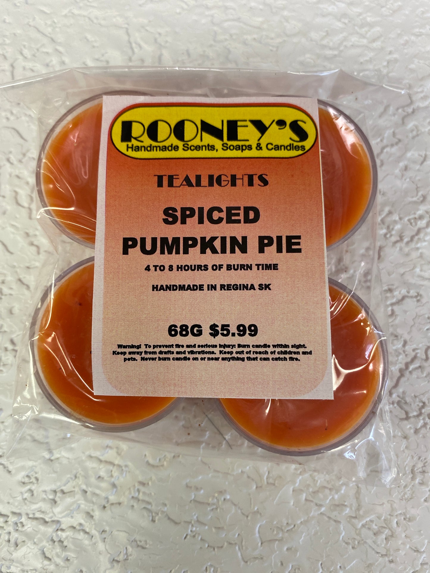 SPICED PUMPKIN PIE 4 PACK TEALIGHT CANDLES