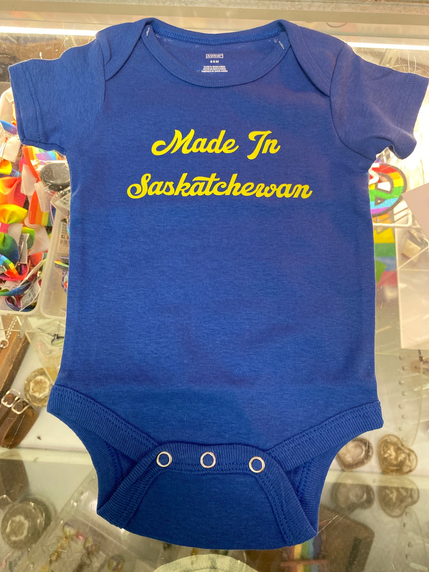 BLUE MADE IN SASK BABY SIZE 6-9 MNTHS