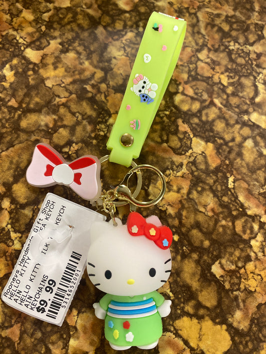 HELLO KITTY GREEN KEYCHAIN