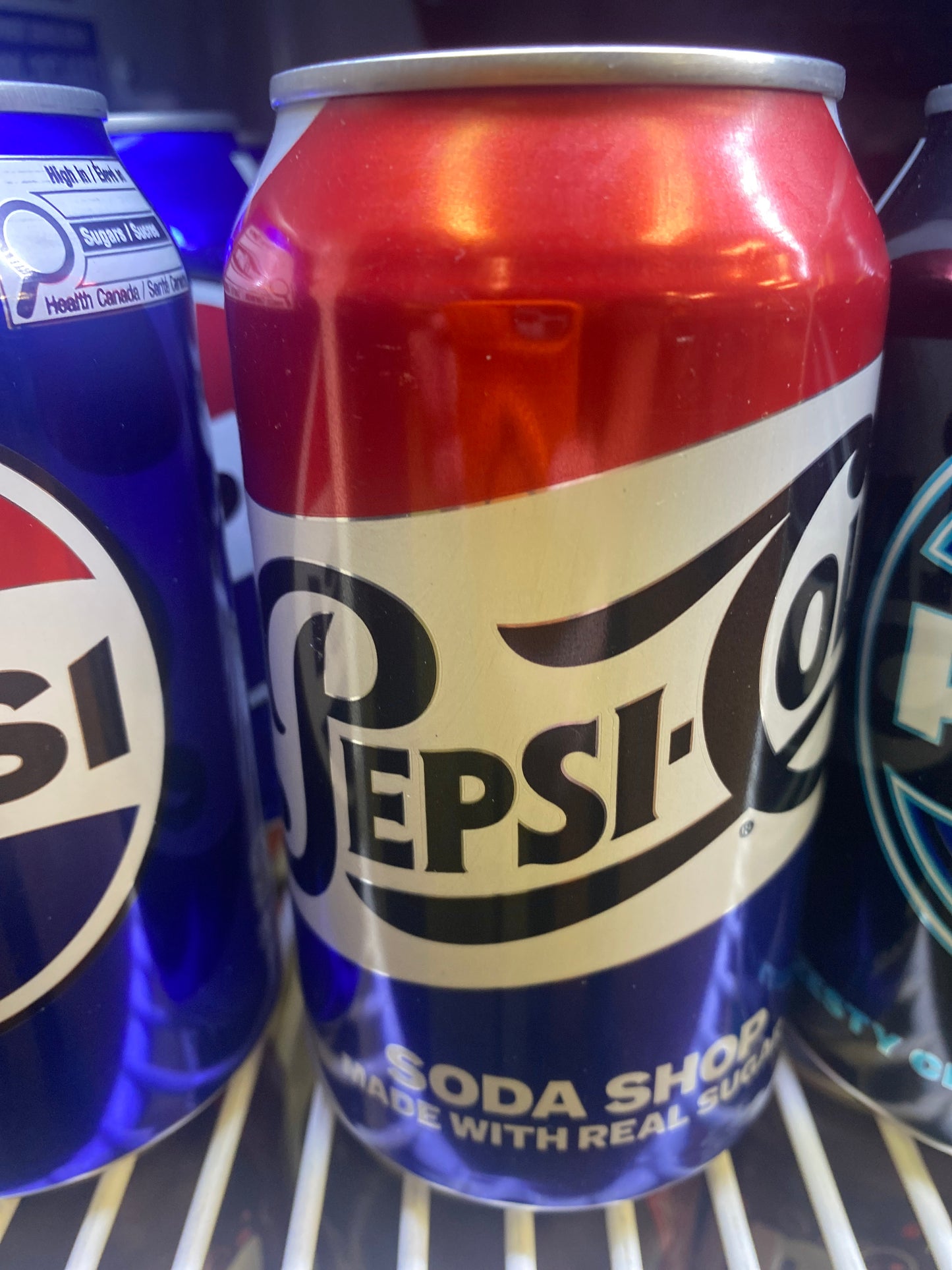 PEPSI COLA SODA SHOP REAL SUGAR SINGLE CAN