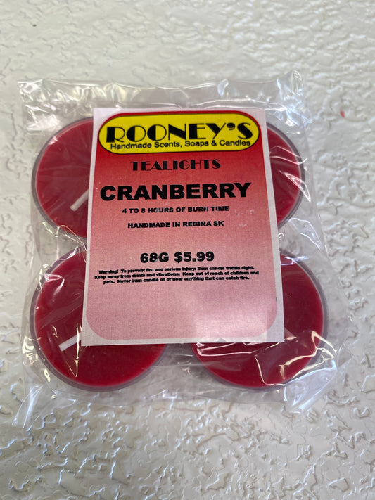 CRANBERRY 4 PACK TEALIGHT CANDLES