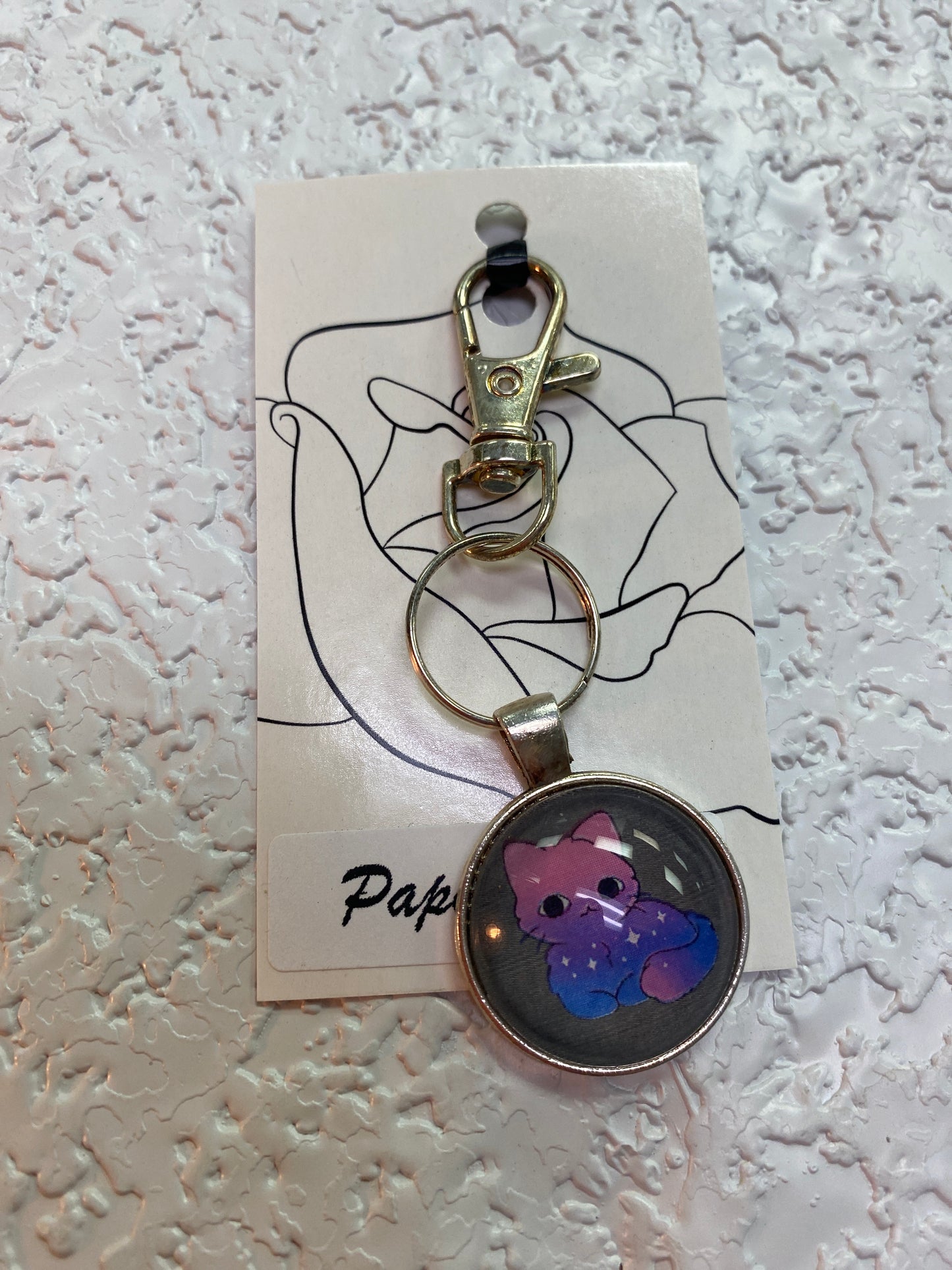 BI SEXUAL CAT SILVER KEYCHAIN