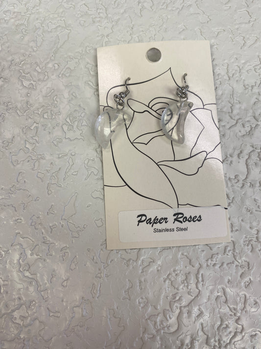 CLEAR QUARTZ MOON EARRINGS
