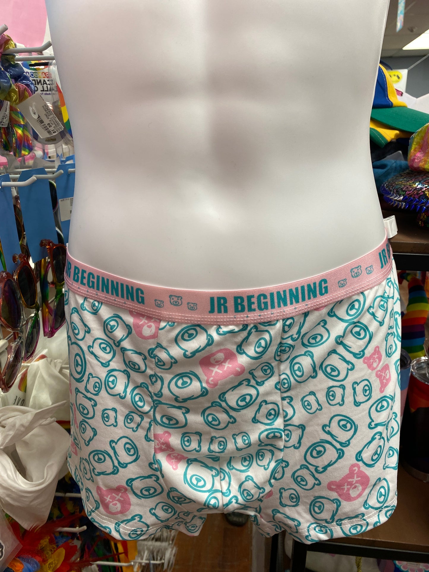 MENS TEAL PINK BEARS BOXERS
