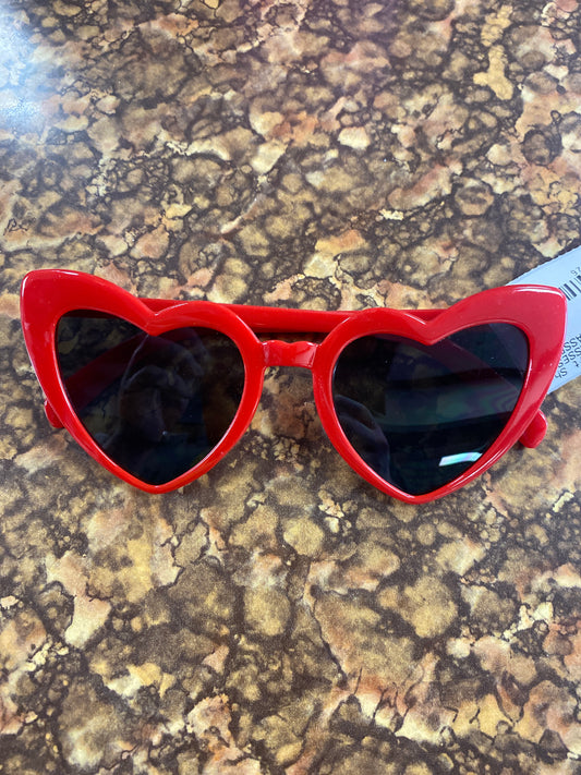 RED POINT HEART GLASSES