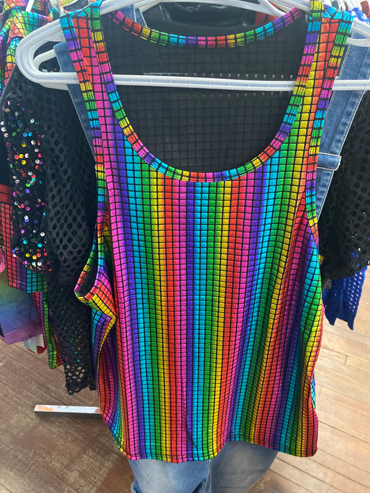 RAINBOW SHINY COLORS TANK TOP XXL