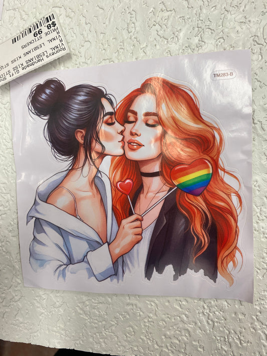 VINAL LESBIANS KISS STICKER