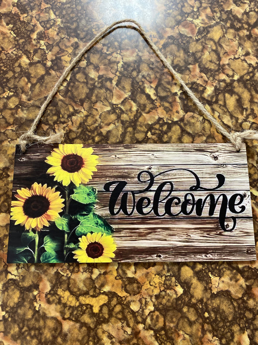 SUNFLOWER SQUARE WOOD SIGN