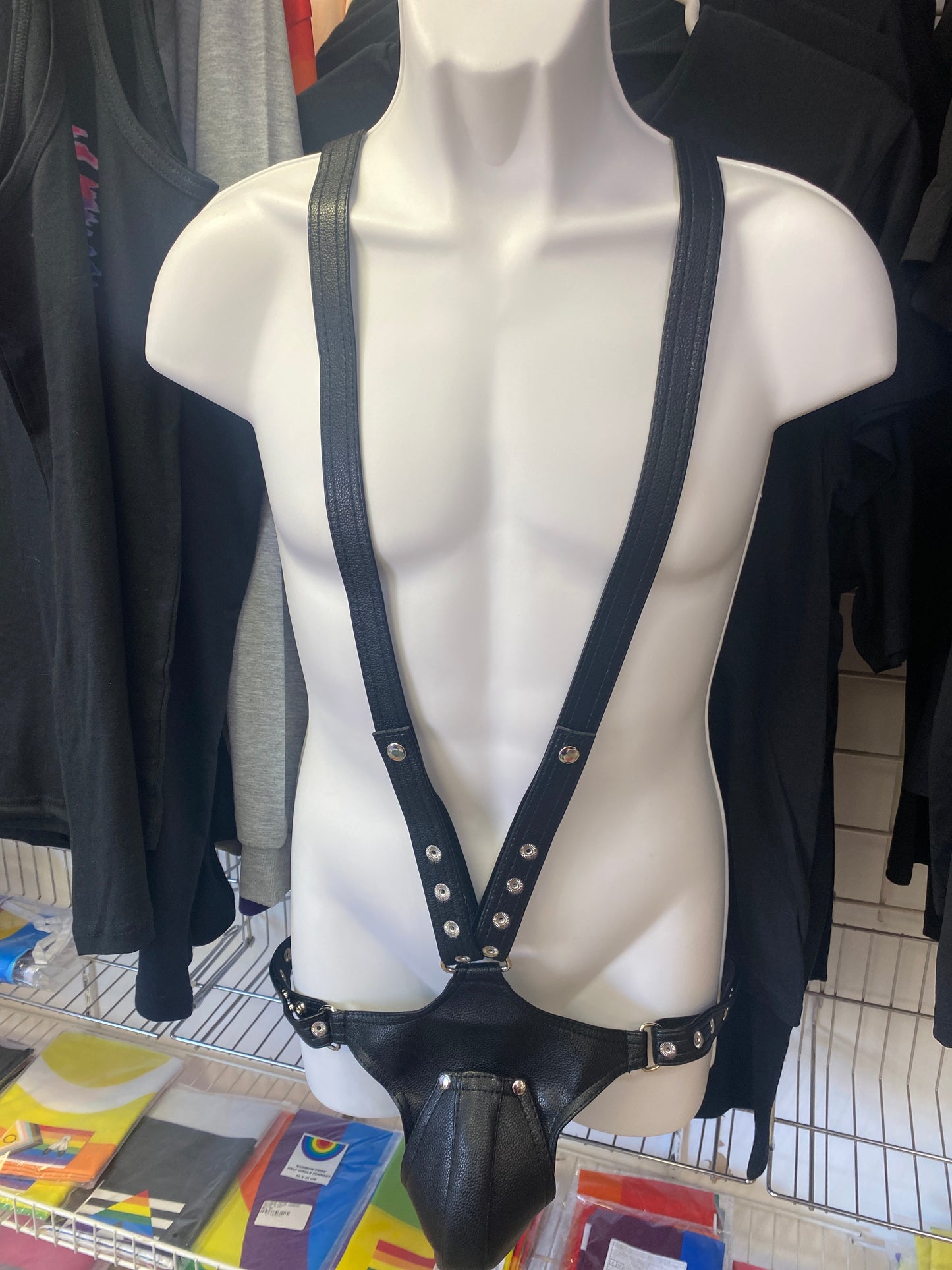 ADJUSTABLE MENS LEATHER GARTER BLET WITH STRAPS