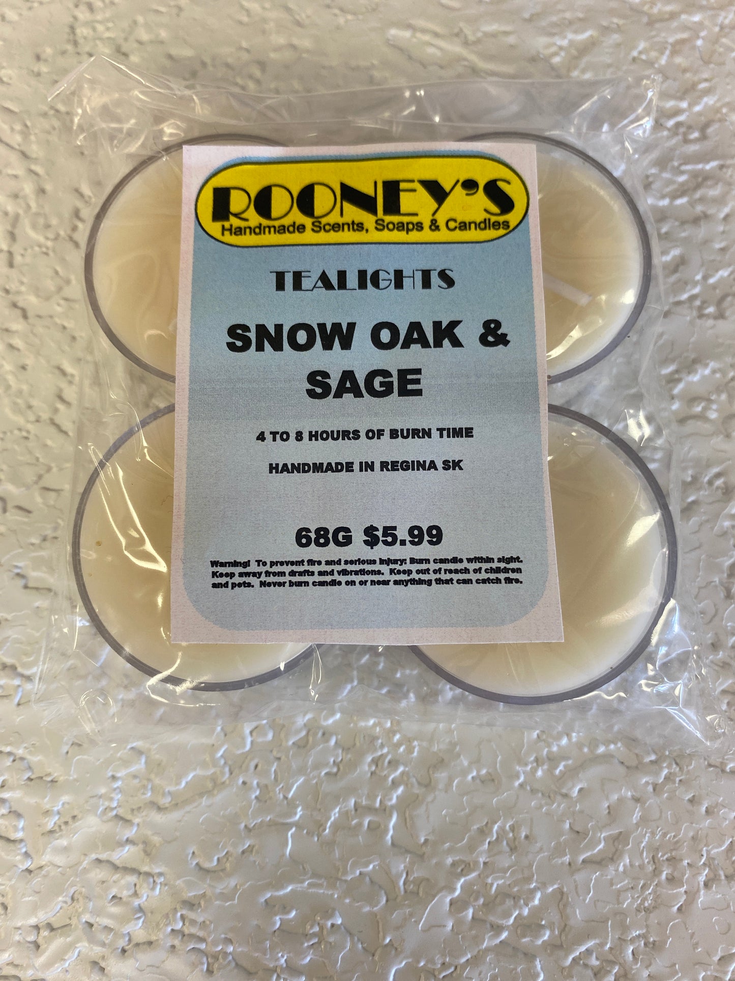 SNOW OAK & SAGE 4 PACK TEALIGHT CANDLES