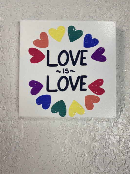 PRIDE RAINBOW PLAQUE WOOD BLOCK