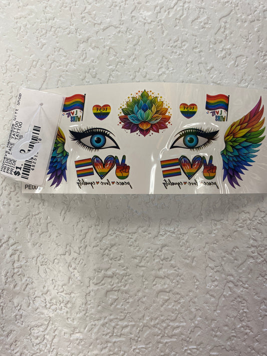 PRIDE FACE TATTOO WINGS