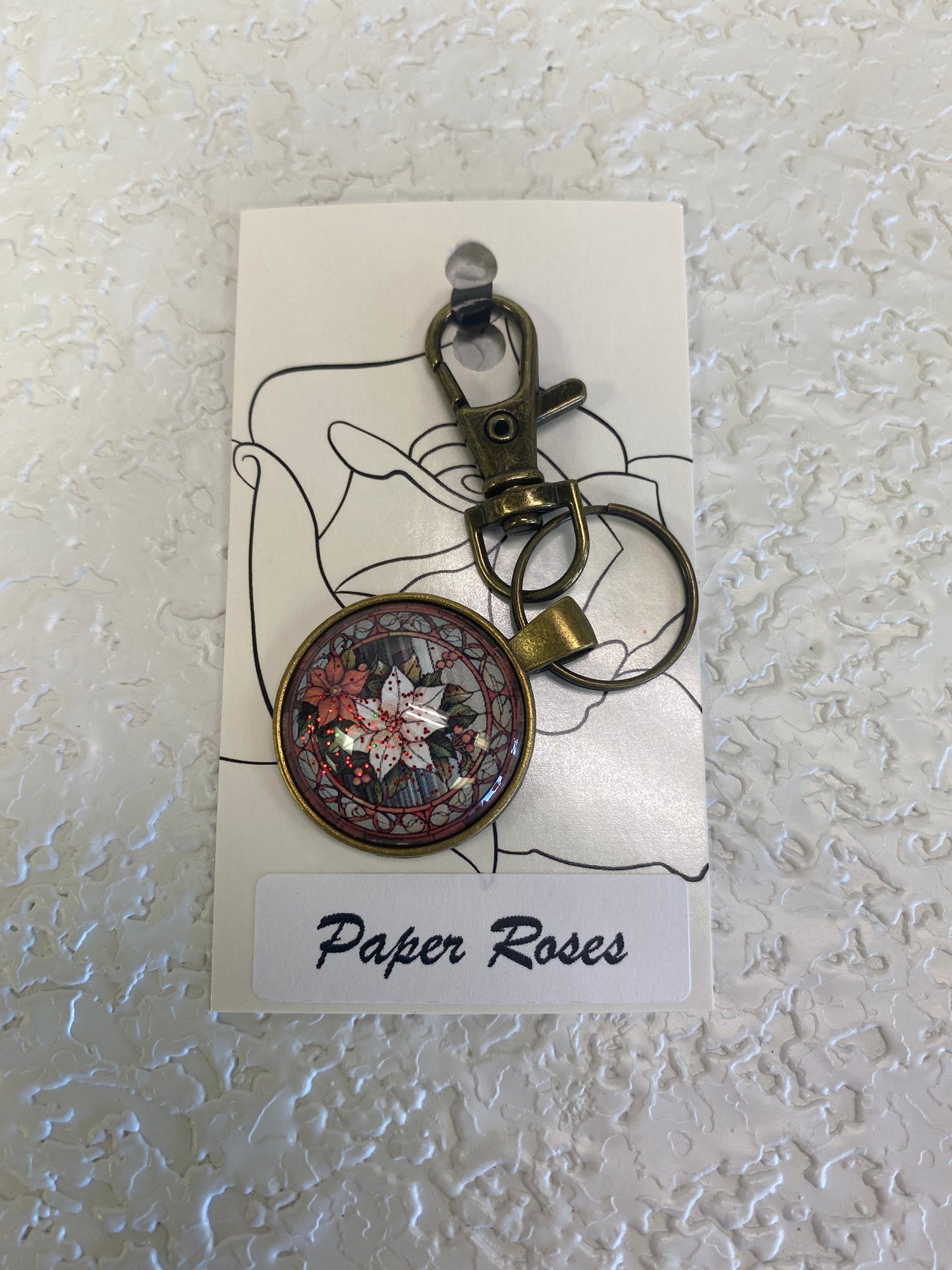 FLOWER BRONZE KEYCHAIN