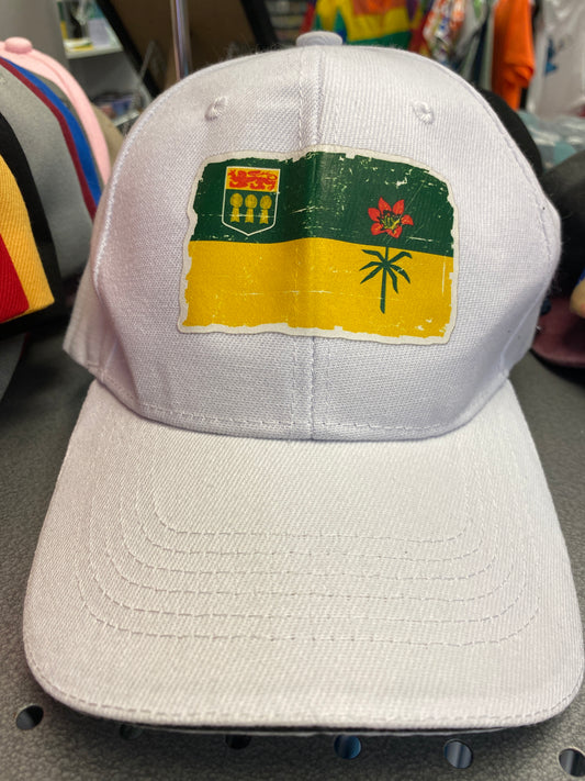 SASK FLAG WHITE HAT