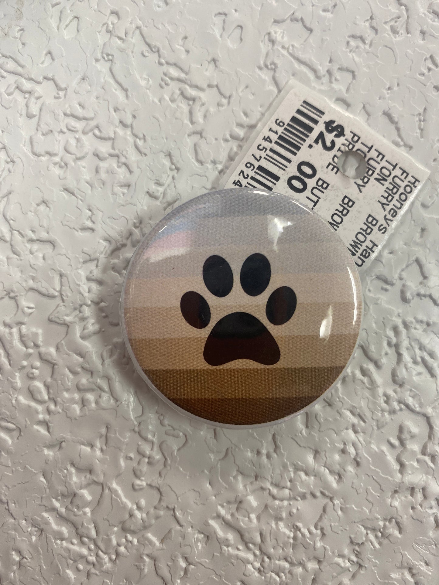 FURRY BROWN PRIDE FLAG BUTTON