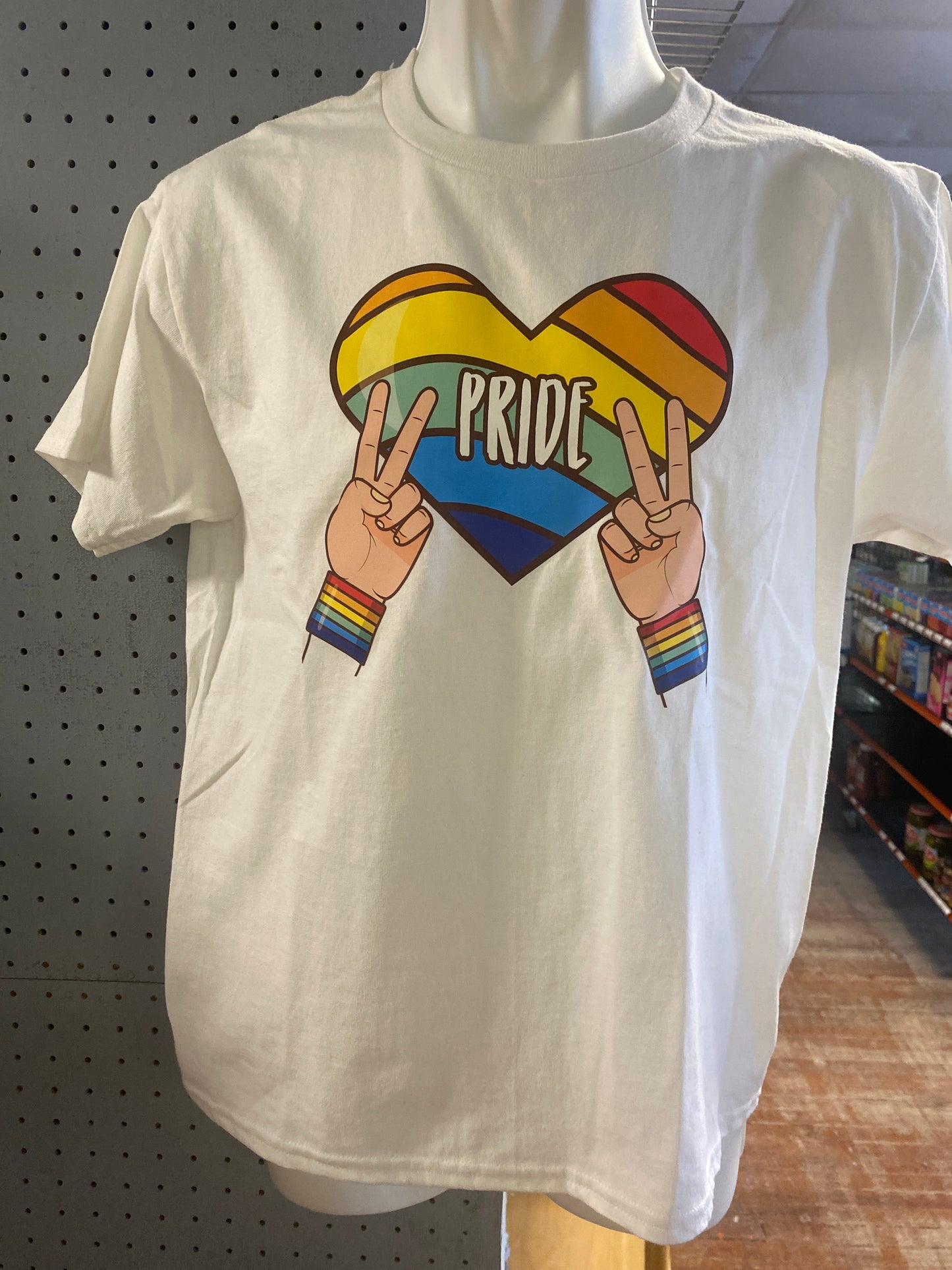 RAINBOW HEART YOUTH SHIRT WHITE