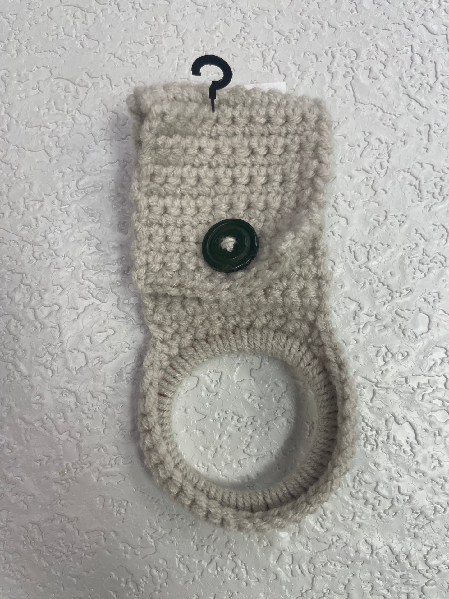 TEATOWEL HOLDER MUSHROOM GREEN BUTTON