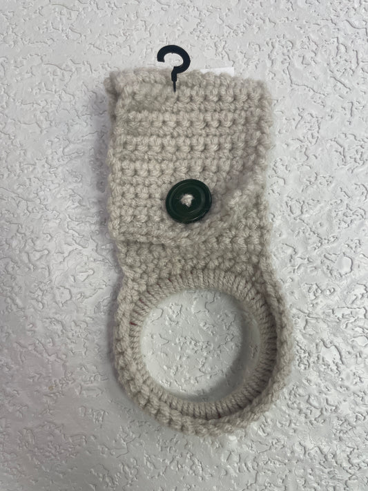 TEATOWEL HOLDER MUSHROOM GREEN BUTTON