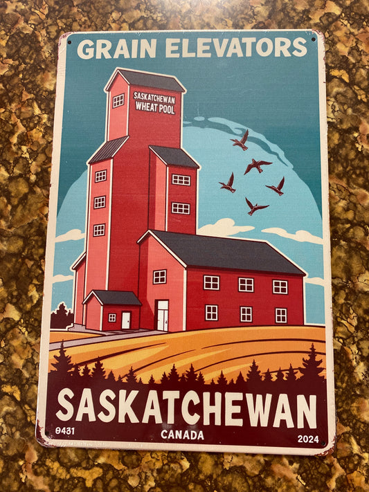 SASK VINTAGE GRAIN ELEVATOR TIN DECOR