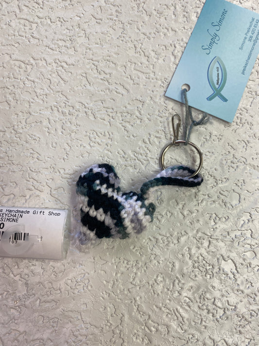 MIXED COLORS HEART KEYCHAIN