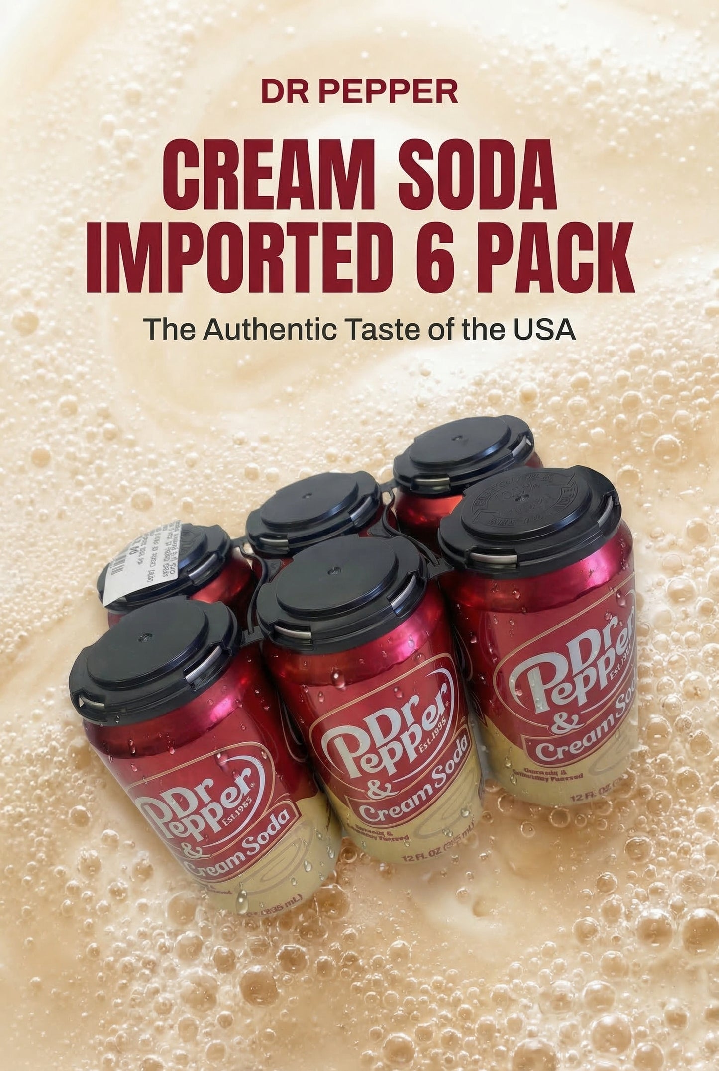 USA 6 PACK DR PEPPER CREAM SODA