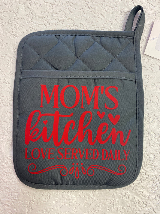 GREY HOT POT HOLDERS MOMS KITCHEN