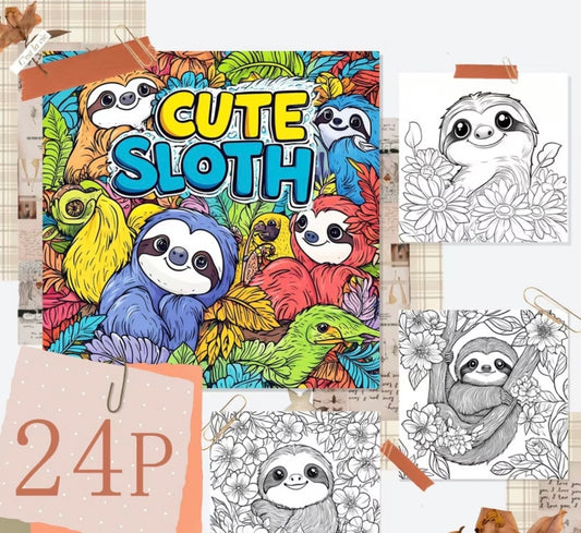CUTE SLOTHS COLORING BOOK