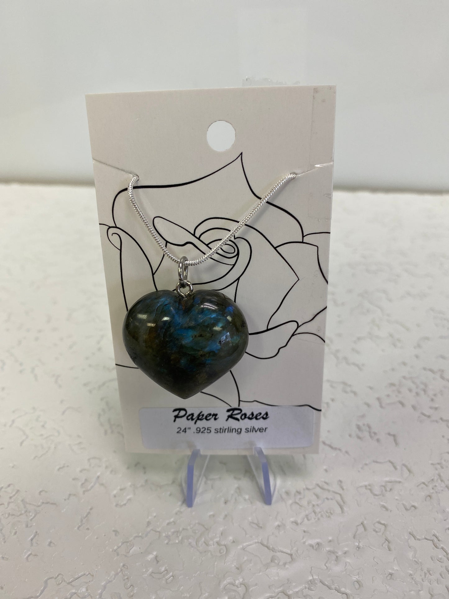 LABRADORITE HEART NECKLACE