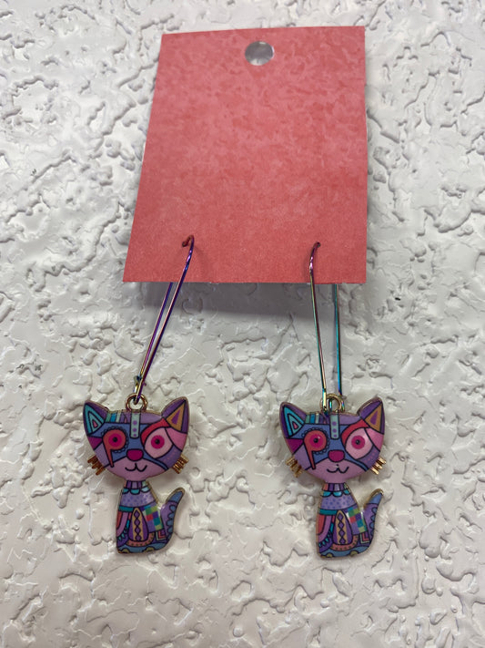 PURPLE CAT EARRINGS