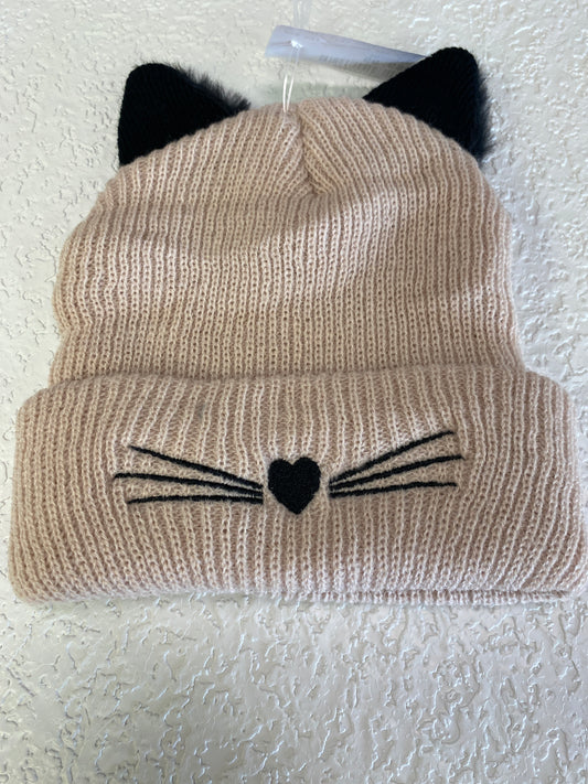 CUTE CAT EARS KNIT TAN BEANIE