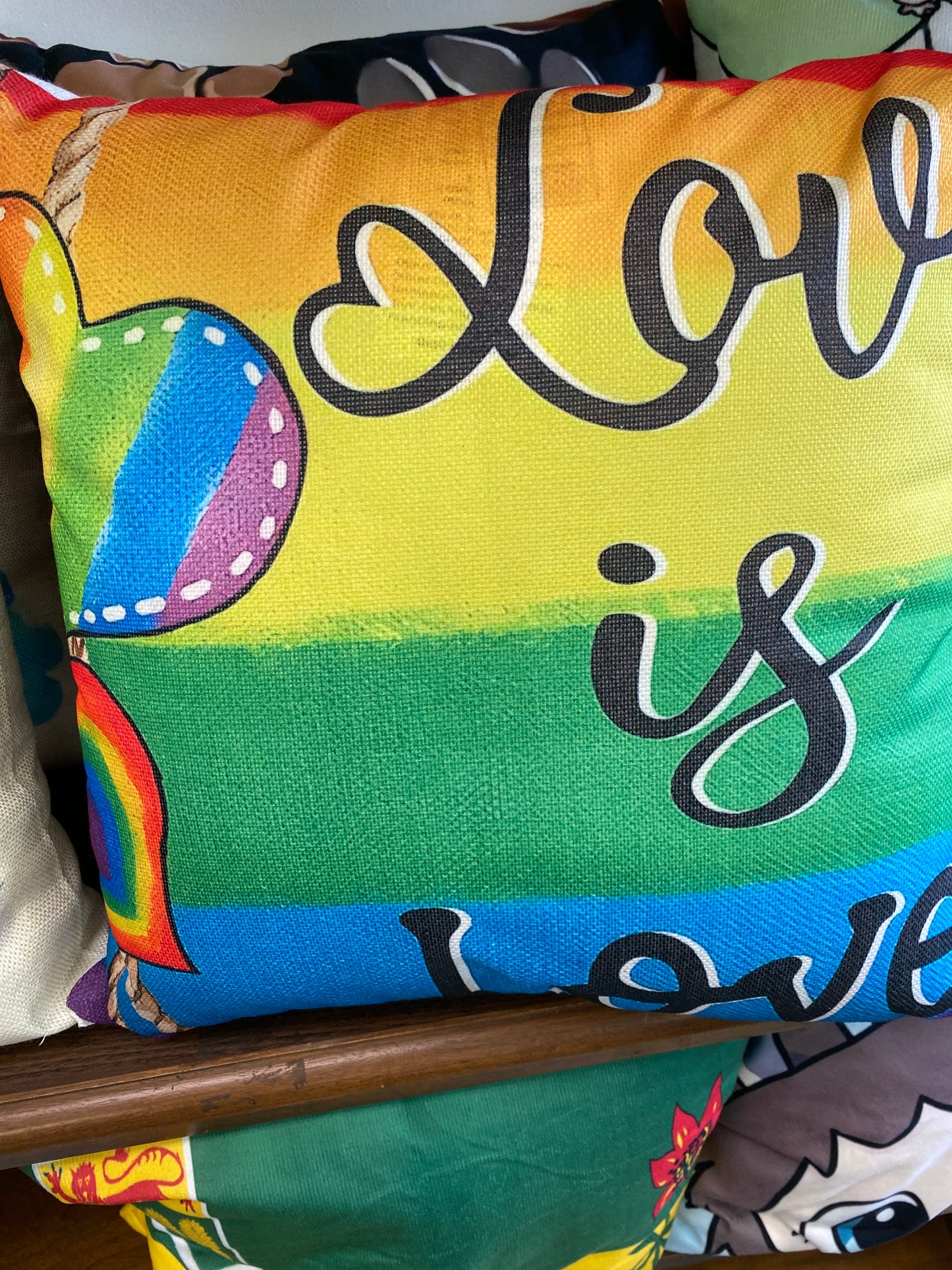 PEACE LOVE PRIDE THROW PILLOW