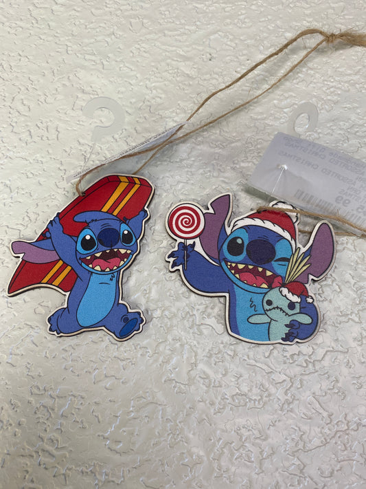 STITCH ASSORTED CHRISTMAS WOOD ORN