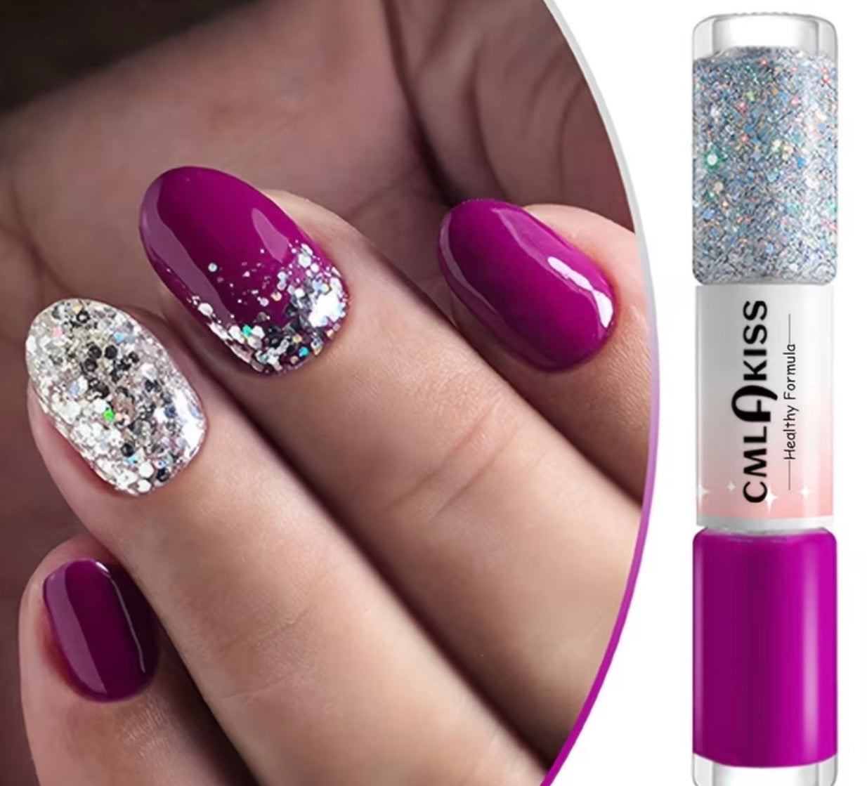 NAIL POLISH GLITTER GRAPE BUBU
