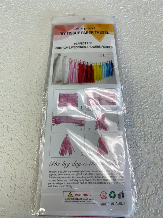 RAINBOW PAPER TASSEL 30PC